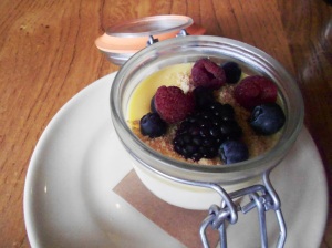 Buttermilk budino with berries, Cotogna SF